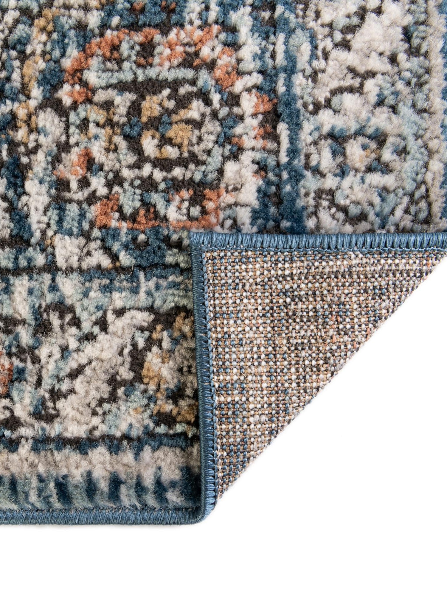 Blue 2' 7 x 12' Nyla Runner Area Rug 100% Polypropylene Traditional Classic Carpet for Living Room, Kitchen, Bedroom, Dining, Office for Sale at Rug Engine