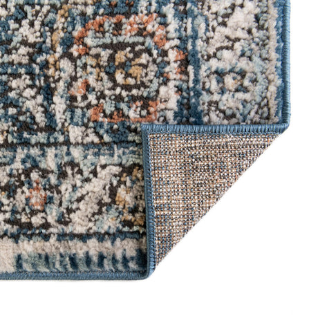 Blue 2' 7 x 12' Nyla Runner Area Rug 100% Polypropylene Traditional Classic Carpet for Living Room, Kitchen, Bedroom, Dining, Office for Sale at Rug Engine