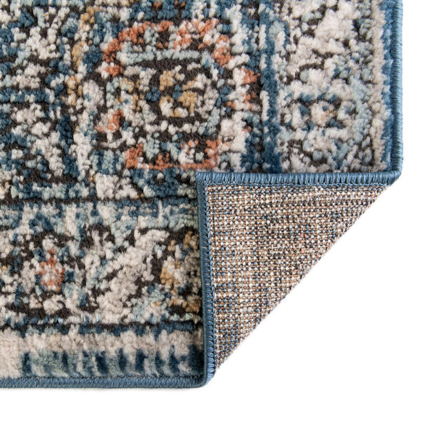 Blue 2' 7 x 13' 1 Nyla Runner Area Rug 100% Polypropylene Traditional Classic Carpet for Living Room, Kitchen, Bedroom, Dining, Office for Sale at Rug Engine