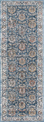 Blue 2' x 6' Nyla Runner Area Rug 100% Polypropylene Traditional Classic Carpet for Living Room, Kitchen, Bedroom, Dining, Office for Sale at Rug Engine