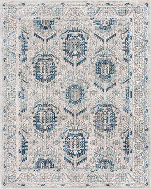 Gray 9' x 12' Nyla Rectangle Area Rug 100% Polypropylene Traditional Classic Carpet for Living Room, Kitchen, Bedroom, Dining, Office for Sale at Rug Engine
