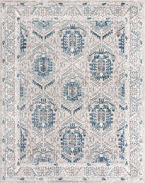Gray 7' 10 x 10' Nyla Rectangle Area Rug 100% Polypropylene Traditional Classic Carpet for Living Room, Kitchen, Bedroom, Dining, Office for Sale at Rug Engine