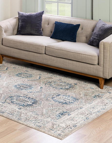 Gray 10' x 14' Nyla Rectangle Area Rug 100% Polypropylene Traditional Classic Carpet for Living Room, Kitchen, Bedroom, Dining, Office for Sale at Rug Engine