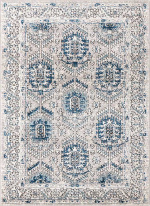 Gray 4' x 6' Nyla Rectangle Area Rug 100% Polypropylene Traditional Classic Carpet for Living Room, Kitchen, Bedroom, Dining, Office for Sale at Rug Engine