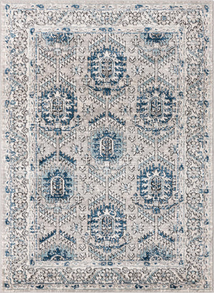Gray 4' x 6' Nyla Rectangle Area Rug 100% Polypropylene Traditional Classic Carpet for Living Room, Kitchen, Bedroom, Dining, Office for Sale at Rug Engine