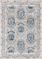 Gray 4' x 6' Nyla Rectangle Area Rug 100% Polypropylene Traditional Classic Carpet for Living Room, Kitchen, Bedroom, Dining, Office for Sale at Rug Engine