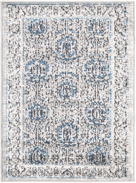 Gray 2' x 3' Nyla Rectangle Area Rug 100% Polypropylene Traditional Classic Carpet for Living Room, Kitchen, Bedroom, Dining, Office for Sale at Rug Engine