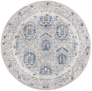 Gray 5' 3 x 5' 3 Nyla Round Area Rug 100% Polypropylene Traditional Classic Carpet for Living Room, Kitchen, Bedroom, Dining, Office for Sale at Rug Engine