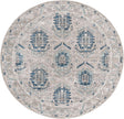 Gray 10' x 10' Nyla Round Area Rug 100% Polypropylene Traditional Classic Carpet for Living Room, Kitchen, Bedroom, Dining, Office for Sale at Rug Engine