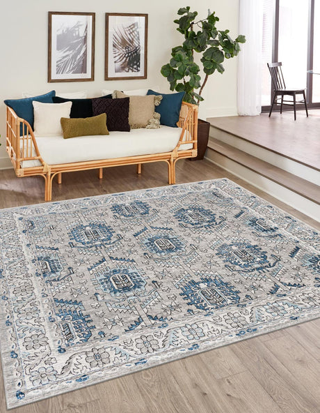 Gray 11' 10 x 11' 10 Nyla Square Area Rug 100% Polypropylene Traditional Classic Carpet for Living Room, Kitchen, Bedroom, Dining, Office for Sale at Rug Engine