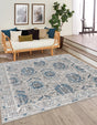 Gray 11' 10 x 11' 10 Nyla Square Area Rug 100% Polypropylene Traditional Classic Carpet for Living Room, Kitchen, Bedroom, Dining, Office for Sale at Rug Engine