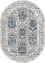 Gray 4' x 6' Nyla Oval Area Rug 100% Polypropylene Traditional Classic Carpet for Living Room, Kitchen, Bedroom, Dining, Office for Sale at Rug Engine