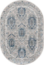 Gray 5' 3 x 8' Nyla Oval Area Rug 100% Polypropylene Traditional Classic Carpet for Living Room, Kitchen, Bedroom, Dining, Office for Sale at Rug Engine