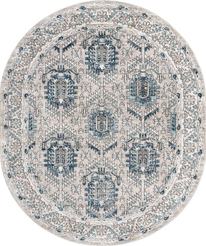 Gray 7' 10 x 10' Nyla Oval Area Rug 100% Polypropylene Traditional Classic Carpet for Living Room, Kitchen, Bedroom, Dining, Office for Sale at Rug Engine