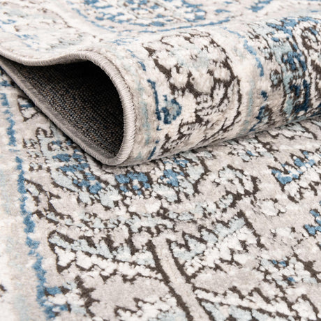 Gray 7' x 7' Nyla Octagon Area Rug 100% Polypropylene Traditional Classic Carpet for Living Room, Kitchen, Bedroom, Dining, Office for Sale at Rug Engine