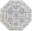 Gray 4' x 4' Nyla Octagon Area Rug 100% Polypropylene Traditional Classic Carpet for Living Room, Kitchen, Bedroom, Dining, Office for Sale at Rug Engine
