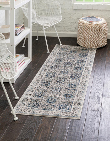 Gray 2' x 6' Nyla Runner Area Rug 100% Polypropylene Traditional Classic Carpet for Living Room, Kitchen, Bedroom, Dining, Office for Sale at Rug Engine