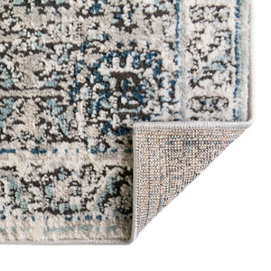 Gray 2' 7 x 12' Nyla Runner Area Rug 100% Polypropylene Traditional Classic Carpet for Living Room, Kitchen, Bedroom, Dining, Office for Sale at Rug Engine