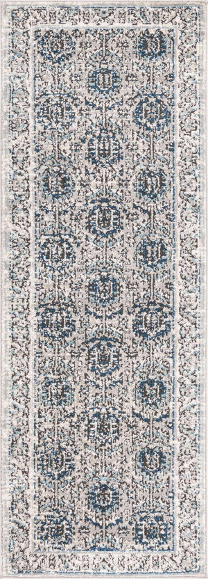 Gray 2' x 6' Nyla Runner Area Rug 100% Polypropylene Traditional Classic Carpet for Living Room, Kitchen, Bedroom, Dining, Office for Sale at Rug Engine