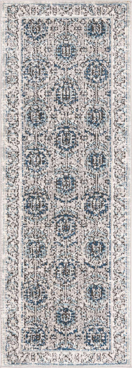 Gray 2' x 6' Nyla Runner Area Rug 100% Polypropylene Traditional Classic Carpet for Living Room, Kitchen, Bedroom, Dining, Office for Sale at Rug Engine