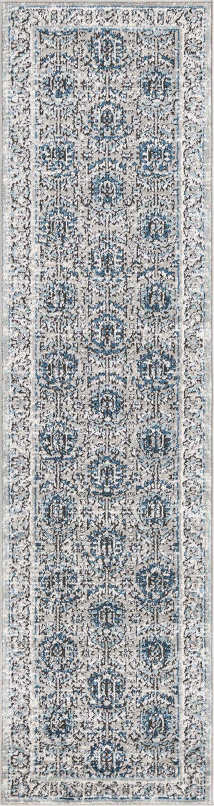 Gray 2' x 8' Nyla Runner Area Rug 100% Polypropylene Traditional Classic Carpet for Living Room, Kitchen, Bedroom, Dining, Office for Sale at Rug Engine