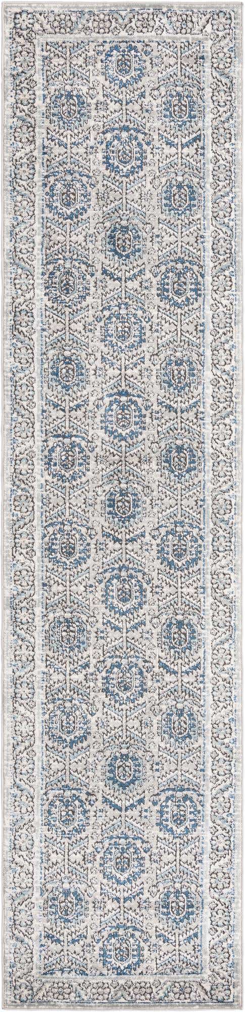 Gray 2' 7 x 12' Nyla Runner Area Rug 100% Polypropylene Traditional Classic Carpet for Living Room, Kitchen, Bedroom, Dining, Office for Sale at Rug Engine