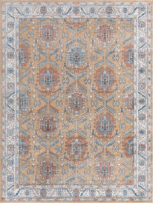 Mustard Yellow 10' x 14' Nyla Rectangle Area Rug 100% Polypropylene Traditional Classic Carpet for Living Room, Kitchen, Bedroom, Dining, Office for Sale at Rug Engine