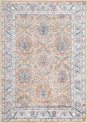 Mustard Yellow 5' 3 x 8' Nyla Rectangle Area Rug 100% Polypropylene Traditional Classic Carpet for Living Room, Kitchen, Bedroom, Dining, Office for Sale at Rug Engine