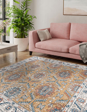 Mustard Yellow 11' 10 x 11' 10 Nyla Square Area Rug 100% Polypropylene Traditional Classic Carpet for Living Room, Kitchen, Bedroom, Dining, Office for Sale at Rug Engine