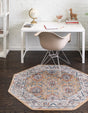 Mustard Yellow 4' x 4' Nyla Octagon Area Rug 100% Polypropylene Traditional Classic Carpet for Living Room, Kitchen, Bedroom, Dining, Office for Sale at Rug Engine
