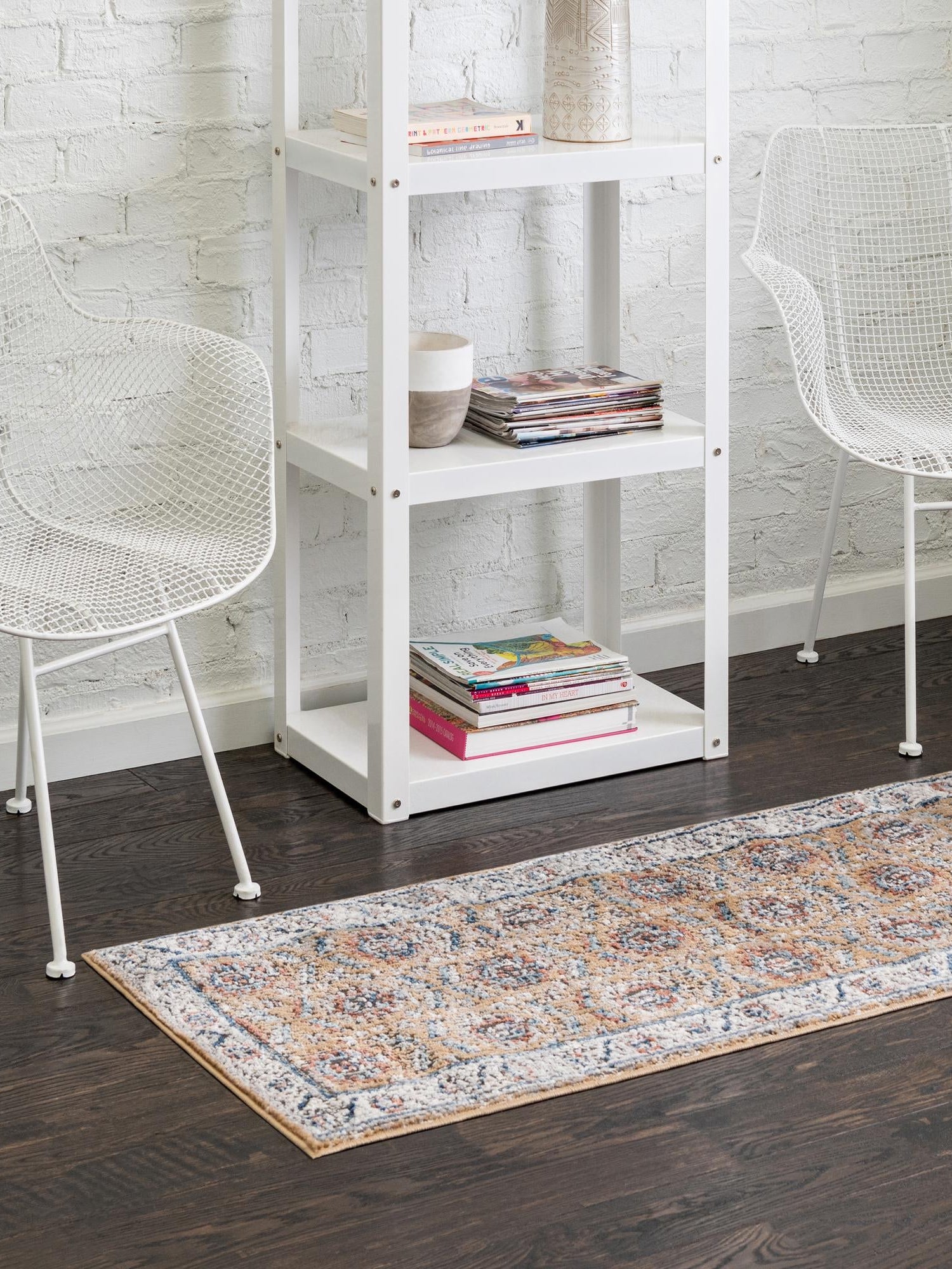 Mustard Yellow 2' x 6' Nyla Runner Area Rug 100% Polypropylene Traditional Classic Carpet for Living Room, Kitchen, Bedroom, Dining, Office for Sale at Rug Engine