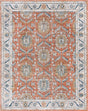Salmon Pink 9' x 12' Nyla Rectangle Area Rug 100% Polypropylene Traditional Classic Carpet for Living Room, Kitchen, Bedroom, Dining, Office for Sale at Rug Engine