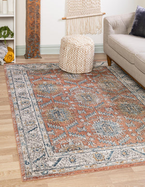 Salmon Pink 1' 4 x 1' 4 Nyla Sample Area Rug 100% Polypropylene Traditional Classic Carpet for Living Room, Kitchen, Bedroom, Dining, Office for Sale at Rug Engine