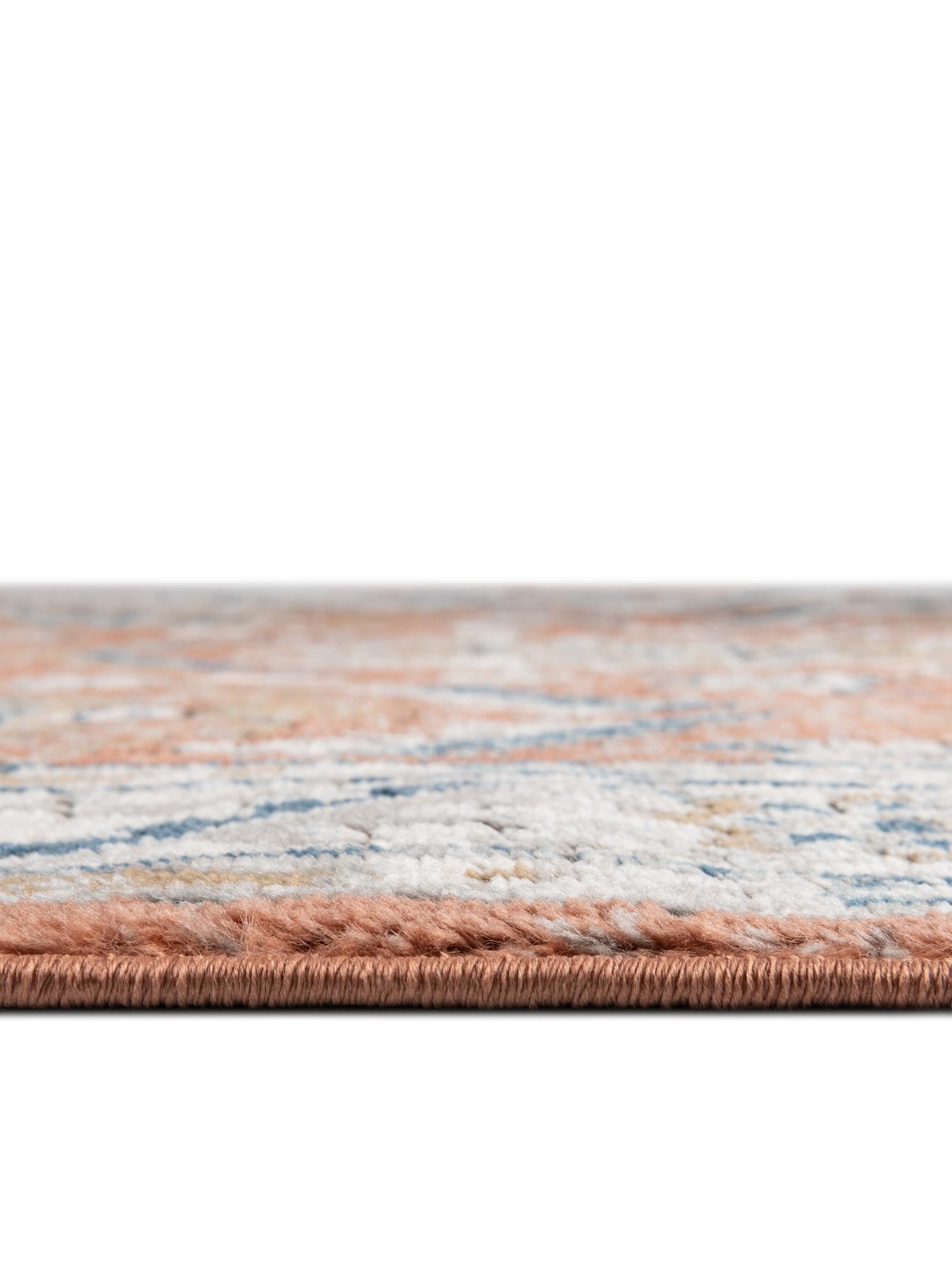 Salmon Pink 4' x 6' Nyla Rectangle Area Rug 100% Polypropylene Traditional Classic Carpet for Living Room, Kitchen, Bedroom, Dining, Office for Sale at Rug Engine