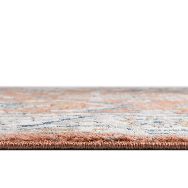 Salmon Pink 5' 3 x 8' Nyla Rectangle Area Rug 100% Polypropylene Traditional Classic Carpet for Living Room, Kitchen, Bedroom, Dining, Office for Sale at Rug Engine