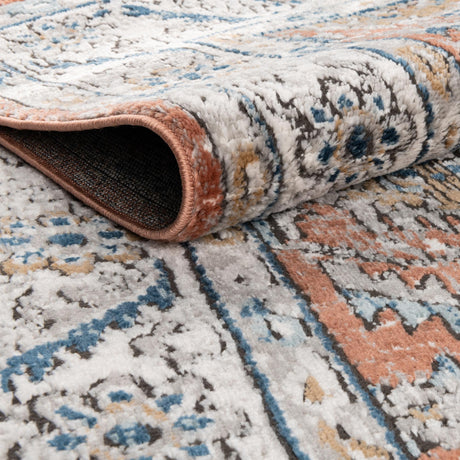 Salmon Pink 6' x 9' Nyla Rectangle Area Rug 100% Polypropylene Traditional Classic Carpet for Living Room, Kitchen, Bedroom, Dining, Office for Sale at Rug Engine