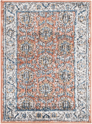 Salmon Pink 2' x 3' Nyla Rectangle Area Rug 100% Polypropylene Traditional Classic Carpet for Living Room, Kitchen, Bedroom, Dining, Office for Sale at Rug Engine