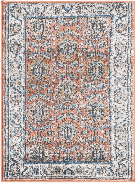Salmon Pink 2' x 3' Nyla Rectangle Area Rug 100% Polypropylene Traditional Classic Carpet for Living Room, Kitchen, Bedroom, Dining, Office for Sale at Rug Engine