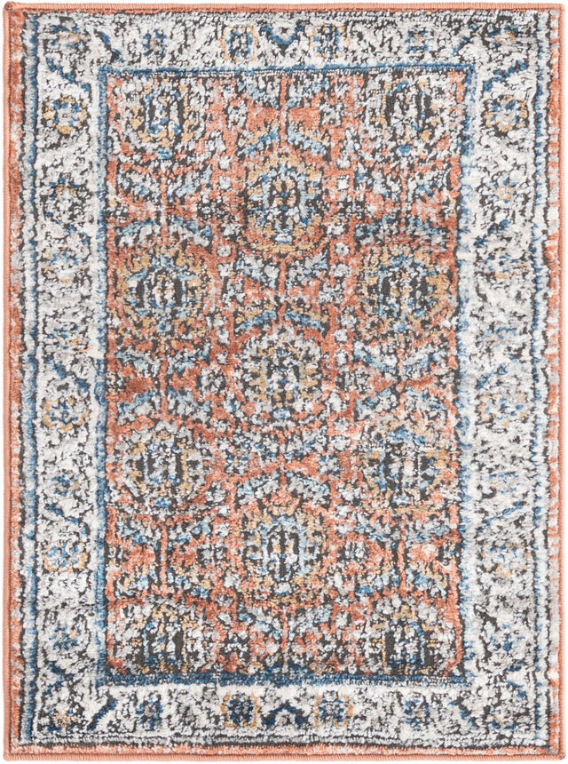 Salmon Pink 2' x 3' Nyla Rectangle Area Rug 100% Polypropylene Traditional Classic Carpet for Living Room, Kitchen, Bedroom, Dining, Office for Sale at Rug Engine