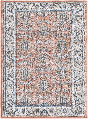 Salmon Pink 2' x 3' Nyla Rectangle Area Rug 100% Polypropylene Traditional Classic Carpet for Living Room, Kitchen, Bedroom, Dining, Office for Sale at Rug Engine