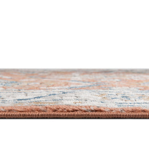 Salmon Pink 5' 3 x 8' Nyla Oval Area Rug 100% Polypropylene Traditional Classic Carpet for Living Room, Kitchen, Bedroom, Dining, Office for Sale at Rug Engine