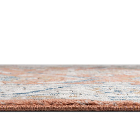 Salmon Pink 4' x 4' Nyla Octagon Area Rug 100% Polypropylene Traditional Classic Carpet for Living Room, Kitchen, Bedroom, Dining, Office for Sale at Rug Engine