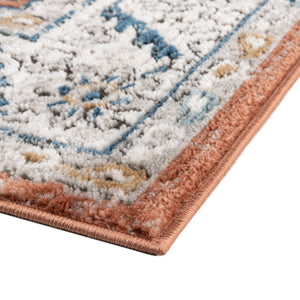 Salmon Pink 4' x 4' Nyla Octagon Area Rug 100% Polypropylene Traditional Classic Carpet for Living Room, Kitchen, Bedroom, Dining, Office for Sale at Rug Engine