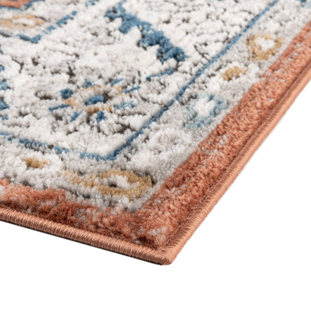 Salmon Pink 4' x 4' Nyla Octagon Area Rug 100% Polypropylene Traditional Classic Carpet for Living Room, Kitchen, Bedroom, Dining, Office for Sale at Rug Engine