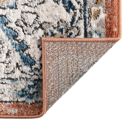 Salmon Pink 7' x 7' Nyla Octagon Area Rug 100% Polypropylene Traditional Classic Carpet for Living Room, Kitchen, Bedroom, Dining, Office for Sale at Rug Engine
