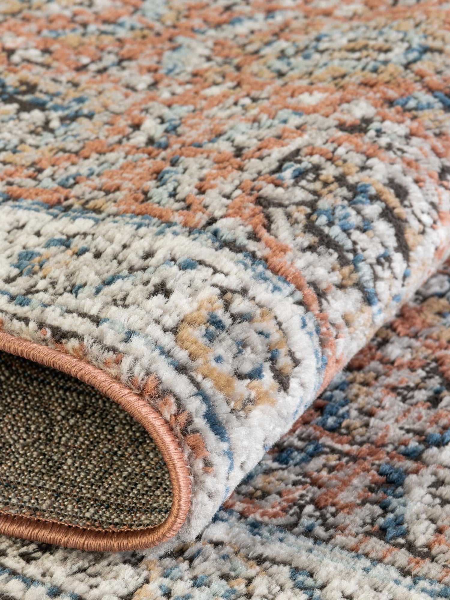 Salmon Pink 2' x 6' Nyla Runner Area Rug 100% Polypropylene Traditional Classic Carpet for Living Room, Kitchen, Bedroom, Dining, Office for Sale at Rug Engine