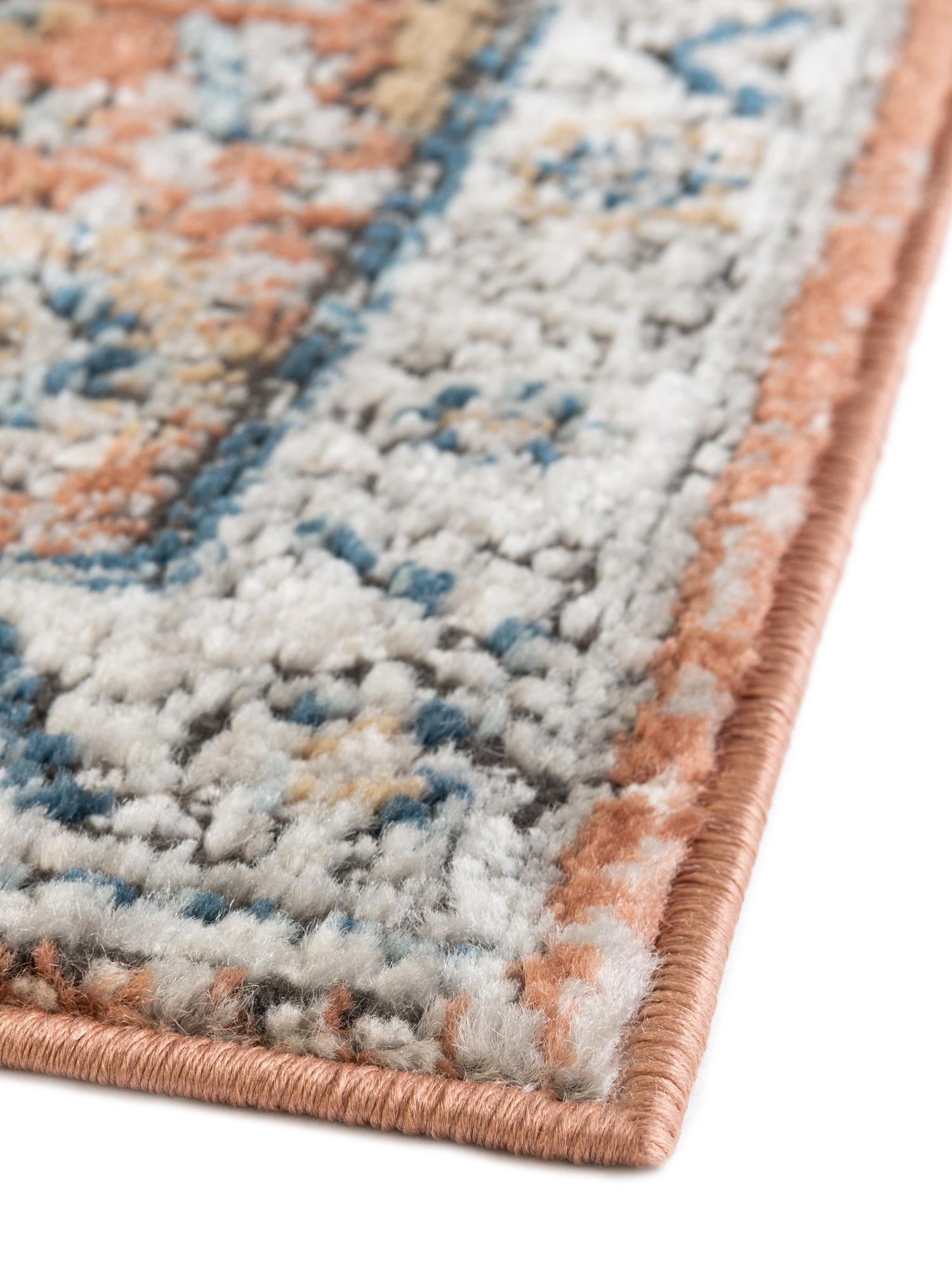 Salmon Pink 2' x 8' Nyla Runner Area Rug 100% Polypropylene Traditional Classic Carpet for Living Room, Kitchen, Bedroom, Dining, Office for Sale at Rug Engine