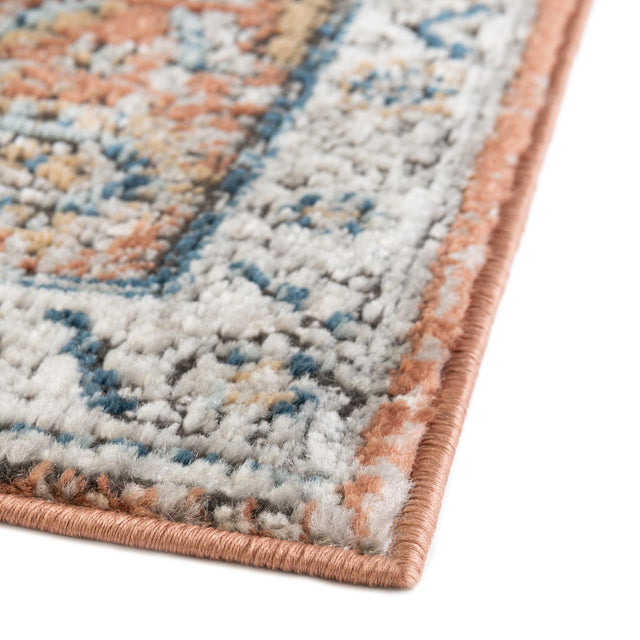 Salmon Pink 2' x 6' Nyla Runner Area Rug 100% Polypropylene Traditional Classic Carpet for Living Room, Kitchen, Bedroom, Dining, Office for Sale at Rug Engine