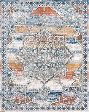 Multicolor 7' 10 x 10' Nyla Rectangle Area Rug 100% Polypropylene Traditional Classic Carpet for Living Room, Kitchen, Bedroom, Dining, Office for Sale at Rug Engine
