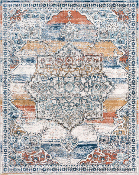 Multicolor 7' 10 x 10' Nyla Rectangle Area Rug 100% Polypropylene Traditional Classic Carpet for Living Room, Kitchen, Bedroom, Dining, Office for Sale at Rug Engine